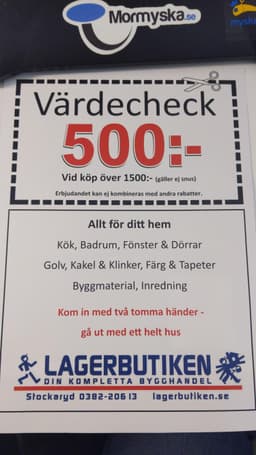 Värdecheck 500 kr för byggvaror bild 2