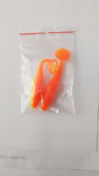 Fiskedrag i silikon, orange - sport-fritid till salu i Sävsjö